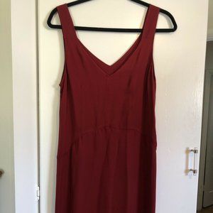 Jenni Kayne Burgundy Silk Slip Midi Dress
